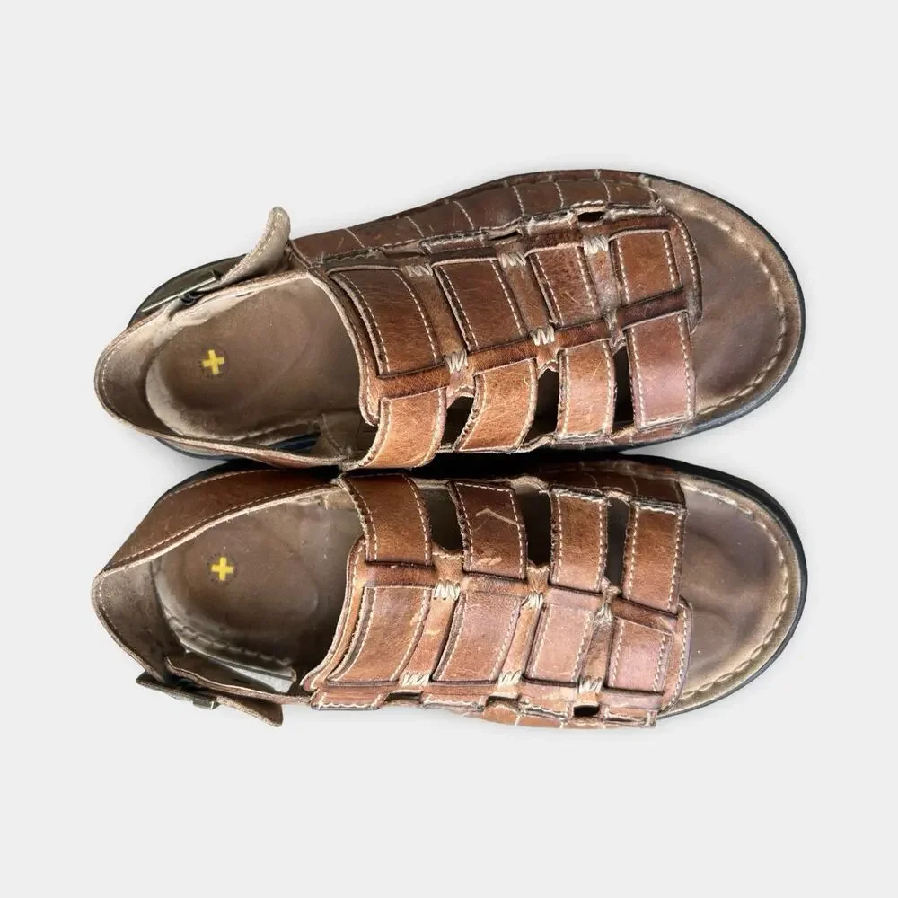 Vintage Y2K Dr. Martens Brown Leather Fisherman Sandals Men’s US 10 UK 9 Chunky